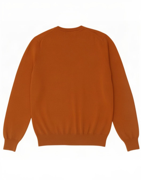 Marks & Spencer Mens Crew Neck Jumper Sweater Large Brown Cotton