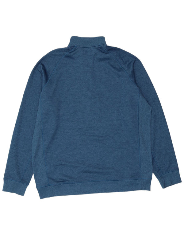 Felpa da uomo con collo con zip Under Armour, maglione XL blu