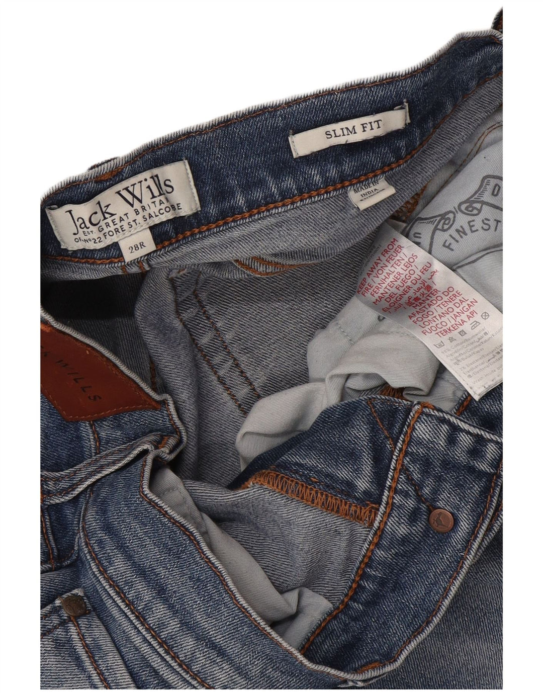 Jack Wills Jean Slim Homme W28 L30 Bleu Coton