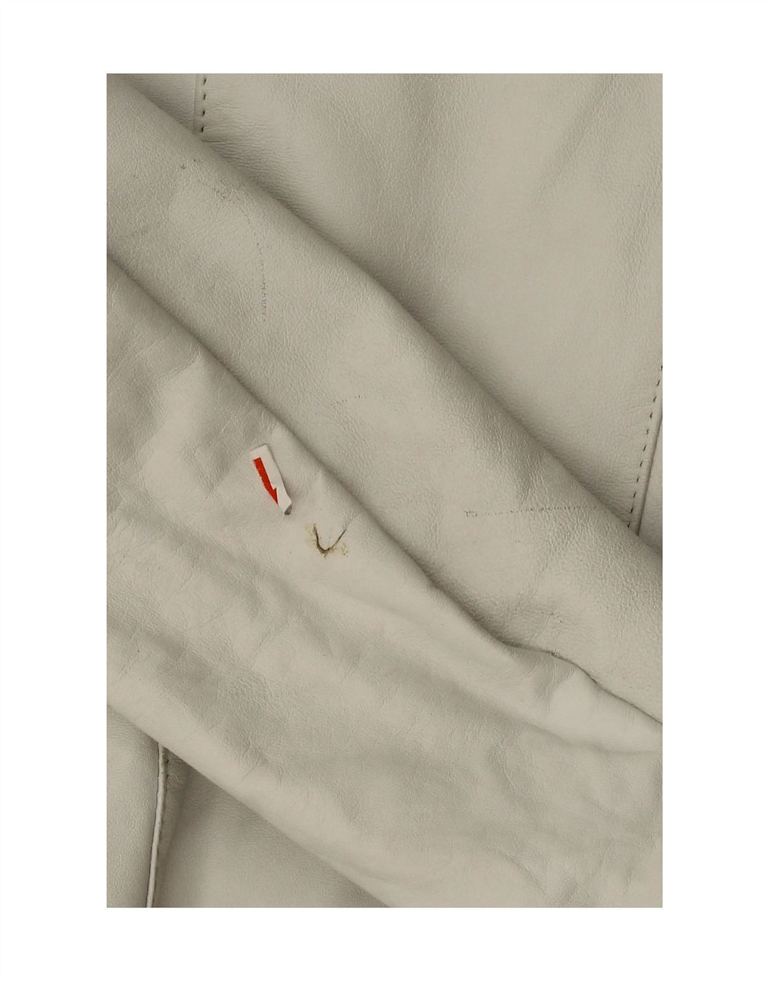 MIRA FURS Womens Leather Jacket IT 52 2XL White Leather Vintage Mira Furs and Second-Hand Mira Furs from Messina Hembry 