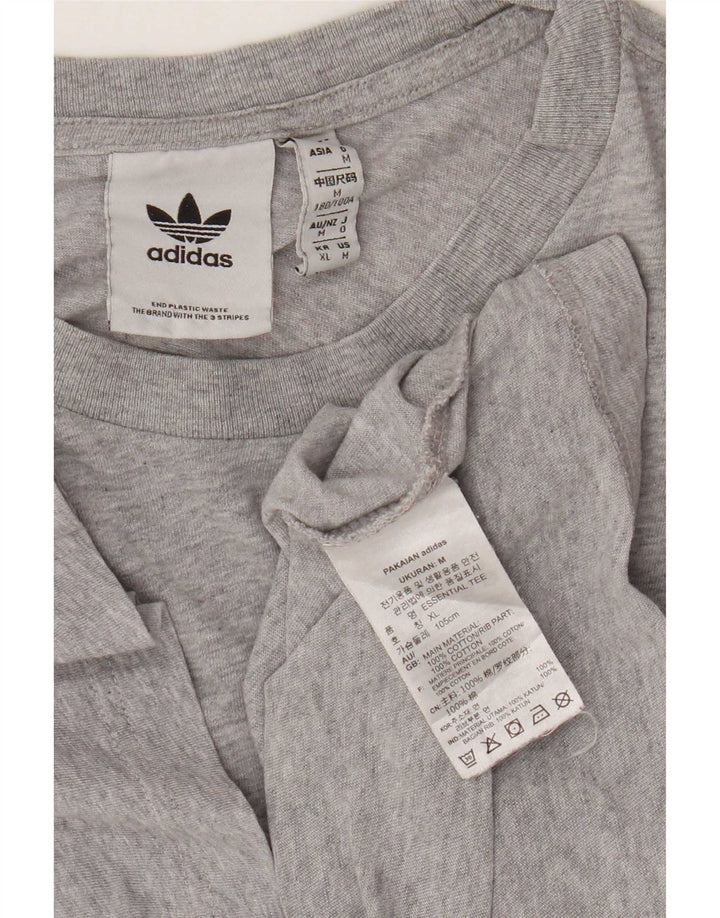 Camiseta masculina Adidas Top cinza médio manchado de algodão