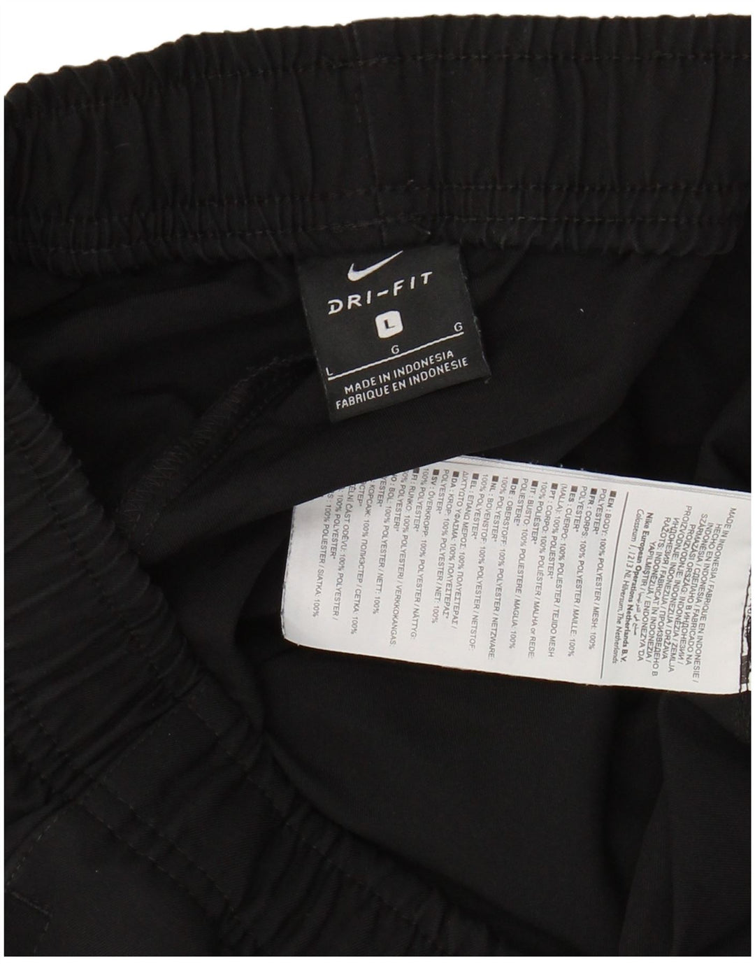 NIKE Mens Dri Fit Tracksuit Trousers Large  Black Colourblock Polyester