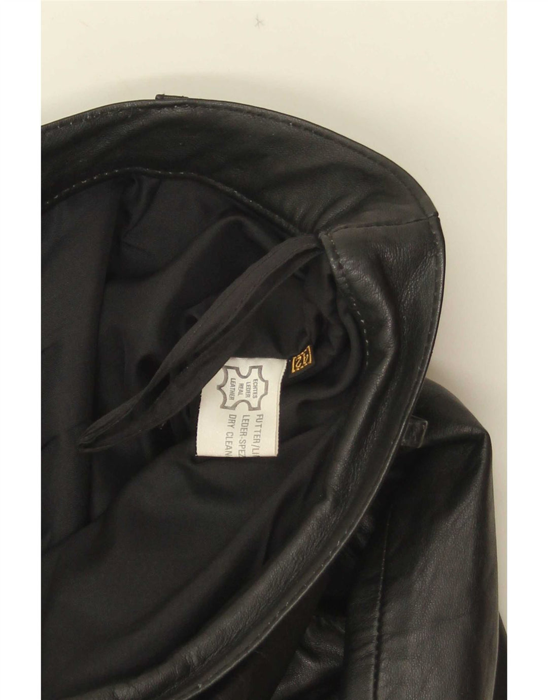 Vintage Womens Leather Skirt IT 42 Medium W30  Black Leather