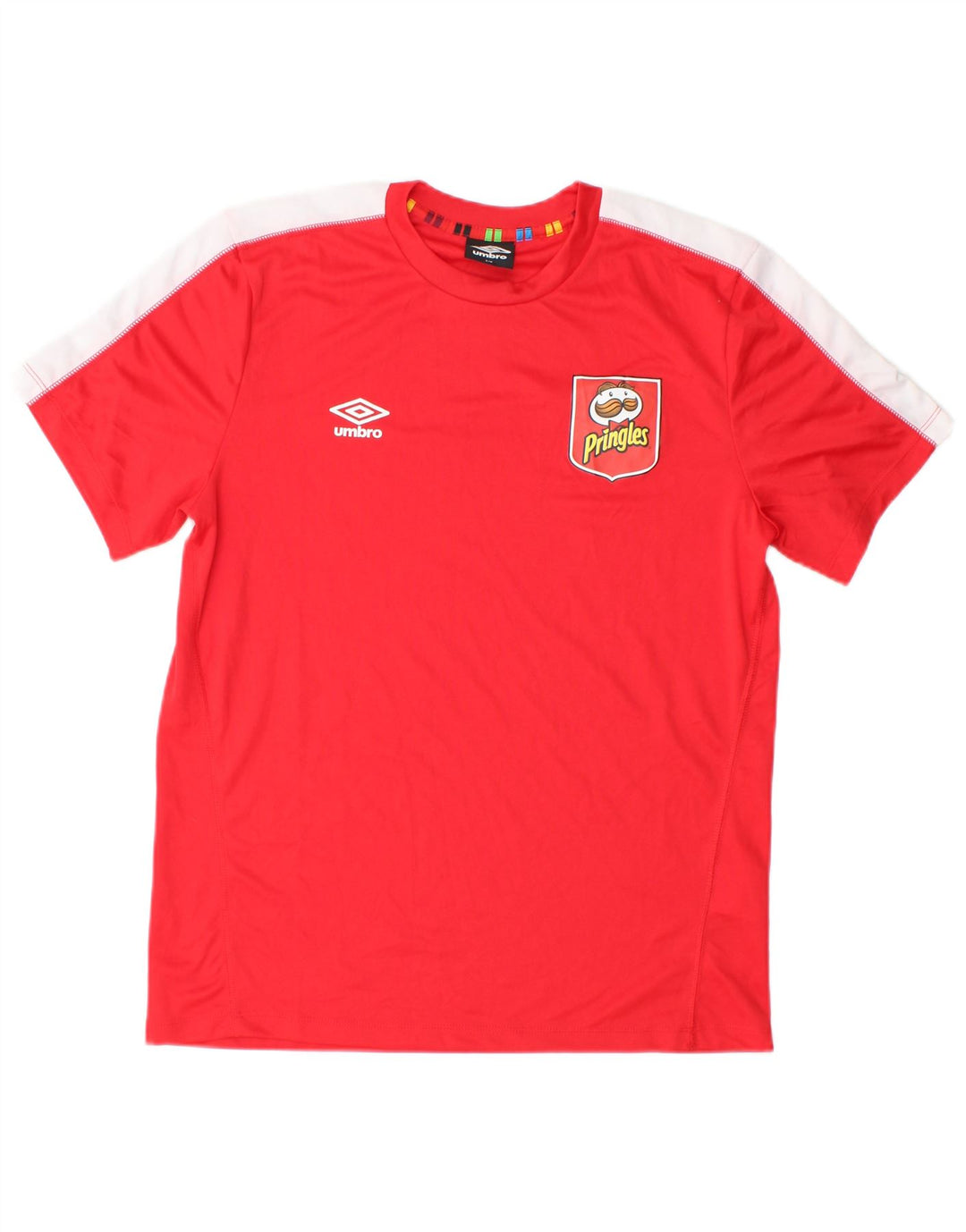 UMBRO Мужская футболка из полиэстера с цветными блоками, маленькая красная