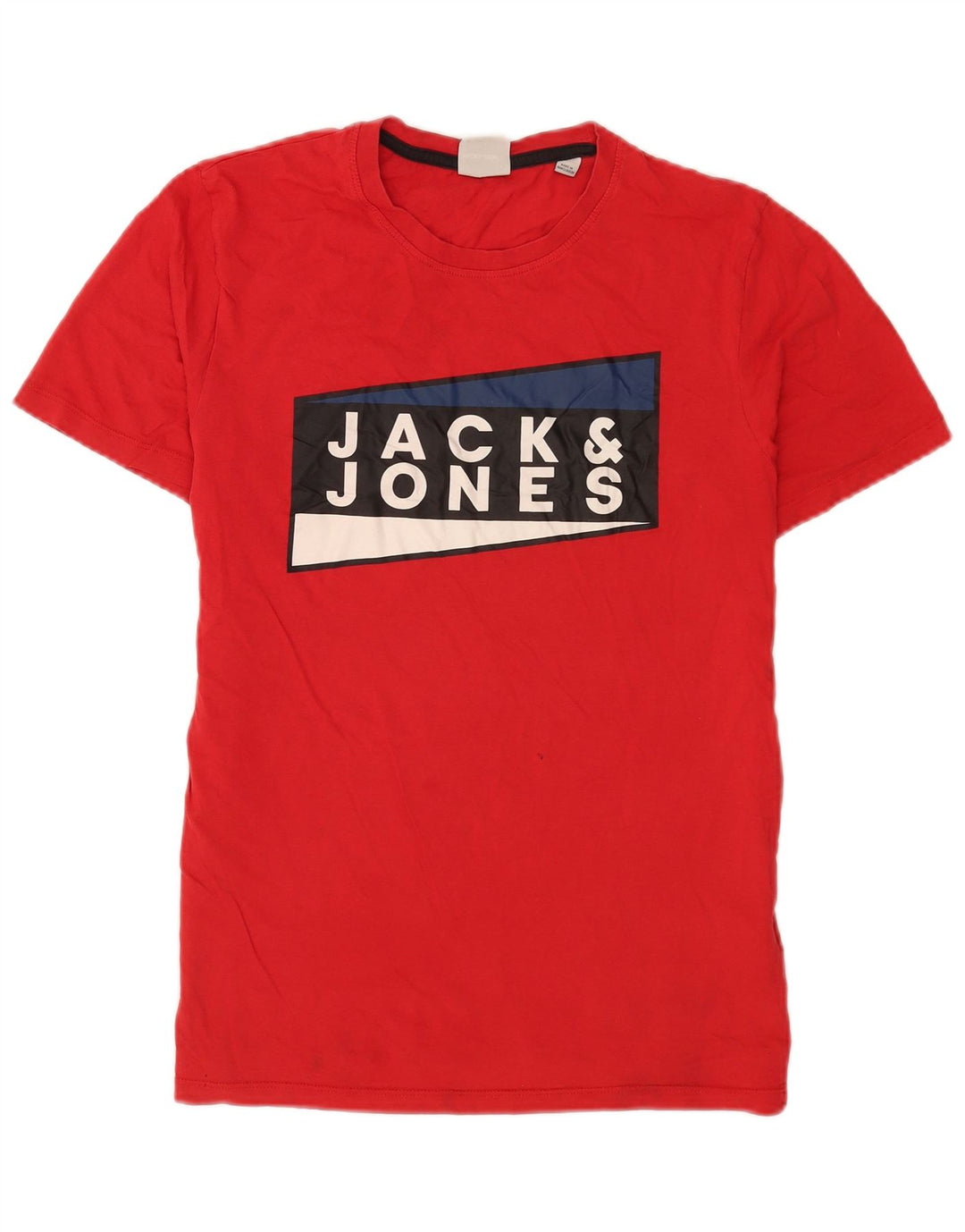 Jack & Jones Mens Graphic T-Shirt Top Medium Red Cotton