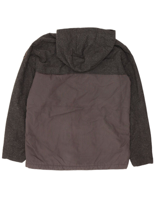Quiksilver Boys Hooded Windbreaker Jacket 15-16 Years XL Grey Flecked