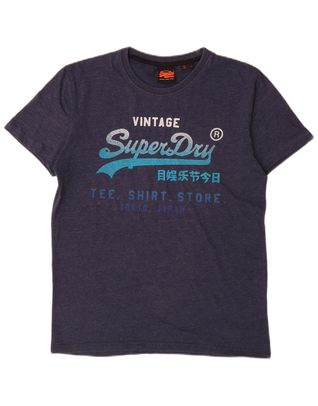 Ανδρικό γραφικό T-Shirt Superdry Top Large Navy Blue