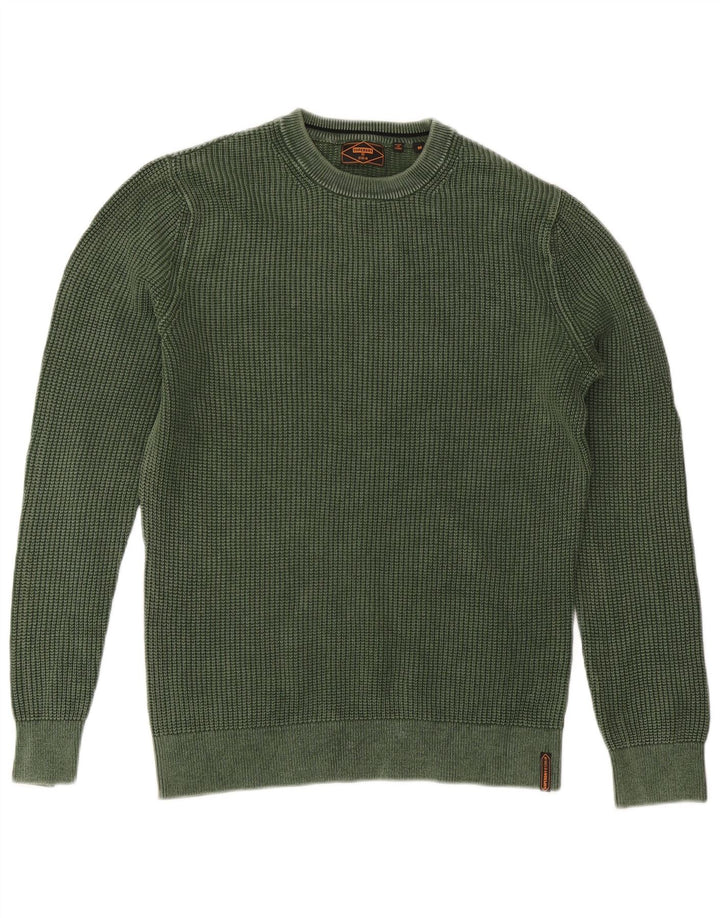 Superdry Mens Crew Neck Jumper Sweater Medium Green Cotton