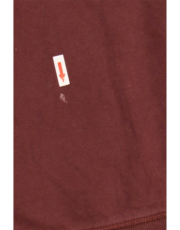 Zara Mens Hoodie Jumper Small Brown Cotton