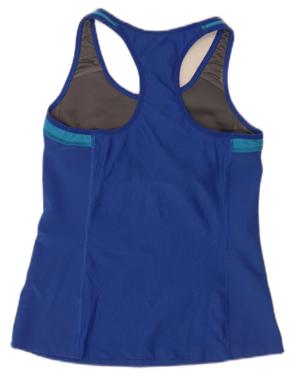 Nike Womens Dri Fit Crop Graphic Vest Top UK 14 Large Blue Sports