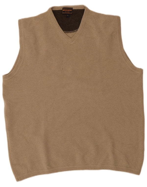 Woolrich Mens Vest Tank Top XL Bej Lână Nouă