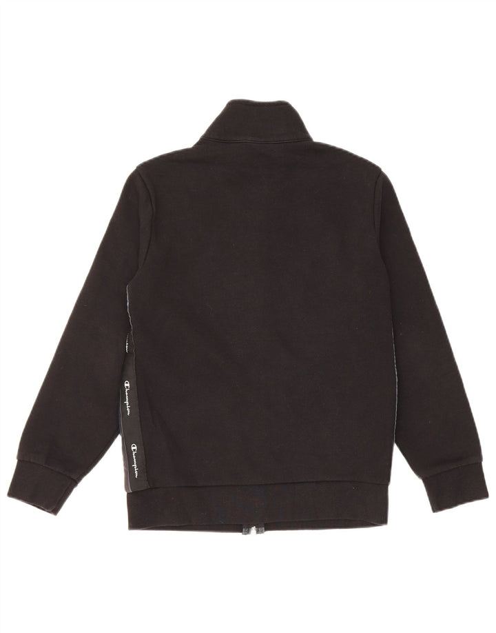 Champion Boys Graphic Tracksuit Top Jacket 9-10 Years Black Cotton