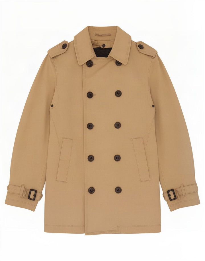 Zara Gabardina para hombre UK 36 Small Beige Poliéster