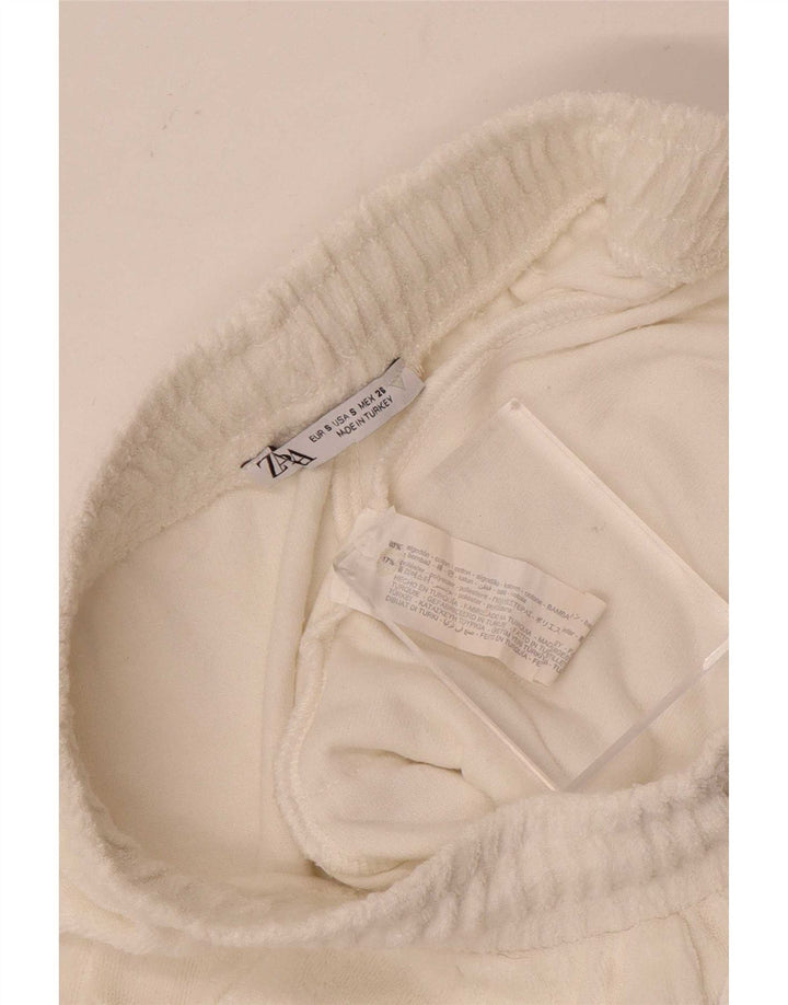 Zara Short de sport pour femme UK 10 Small Blanc