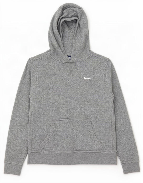 Nike Boys Hoodie Jumper 13-14 Years XL Grey Flecked Cotton