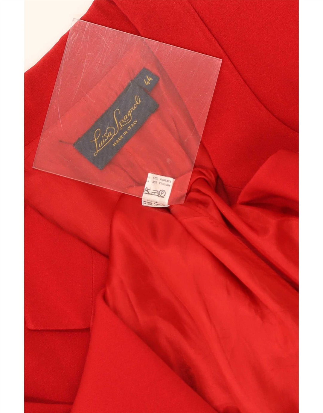 Luisa Spagnoli Womens Longline Open Blazer Jacket IT 44 Medium Red Acetate