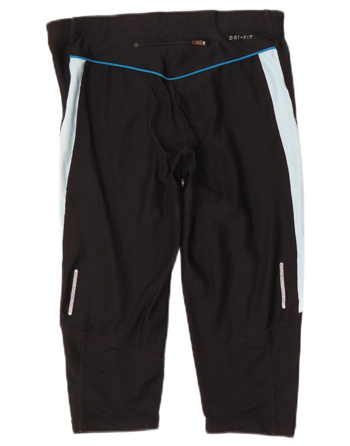 Damskie legginsy Nike Capri UK 10, małe, czarne, z blokami kolorów