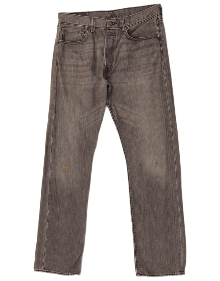 Levi's Mens 501 Straight Jeans W32 L30 Grey Cotton