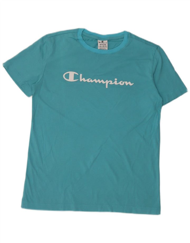Champion Mens Graphic T-Shirt Top Medium Blue