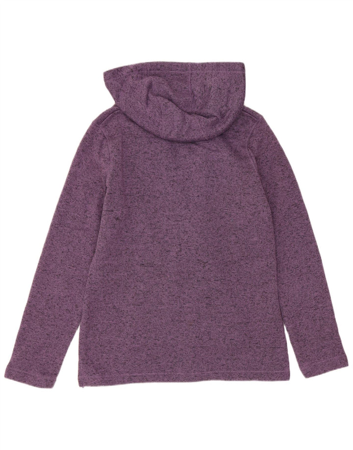 EDDIE BAUER Womens Hoodie Jumper UK 14 Medium Purple Flecked Polyester