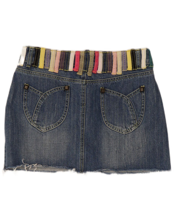 Dsquared2 Dame Mini Denim Nederdel IT 42 Medium W30 Blå Colourblock Bomuld