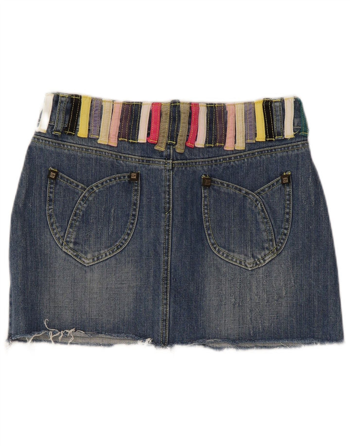Dsquared2 Damen Mini-Jeansrock IT 42 Medium W30 Blaue Colourblock-Baumwolle