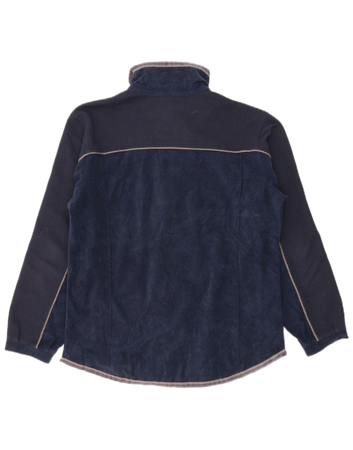 LOTTO Mens Fleece Jacket UK 38 Medium Navy Blue Colourblock Polyester