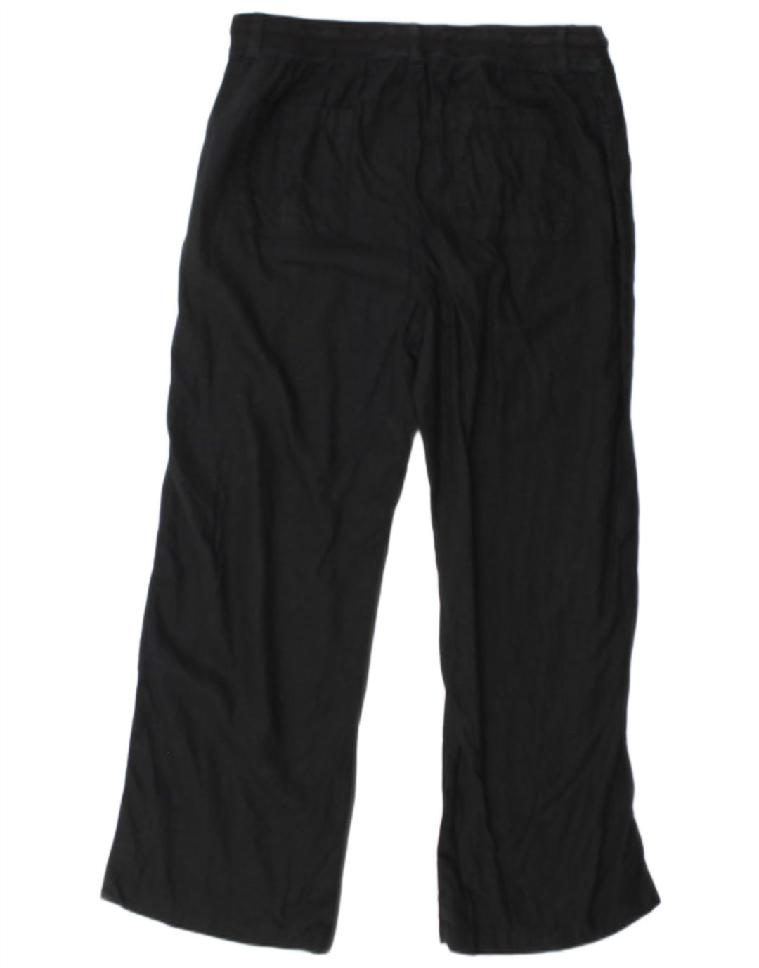 Marks & Spencer Womens Regular Trousers UK 16 Large W34 L30 Black Cotton