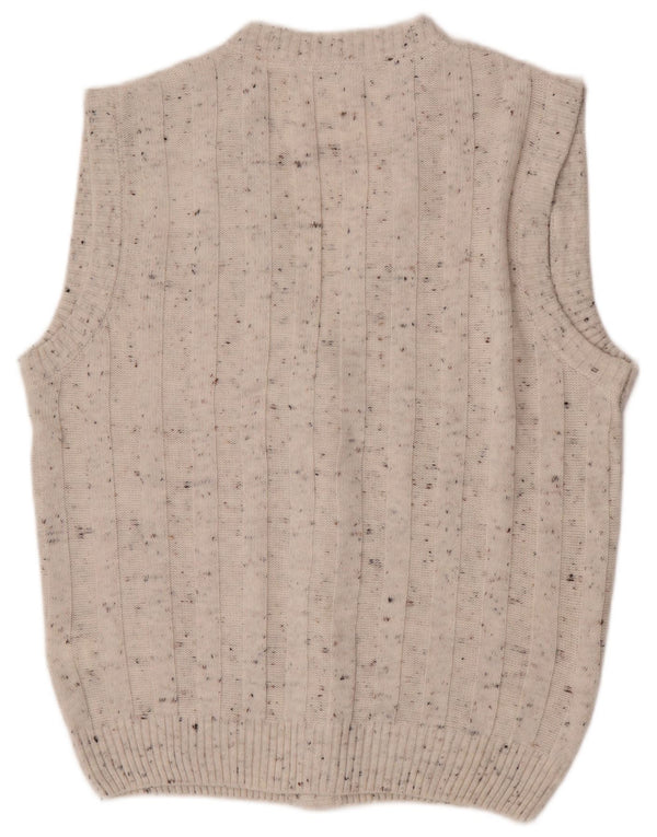 Maglione cardigan senza maniche da uomo Roger Kent EU 50 medio bianco screziato
