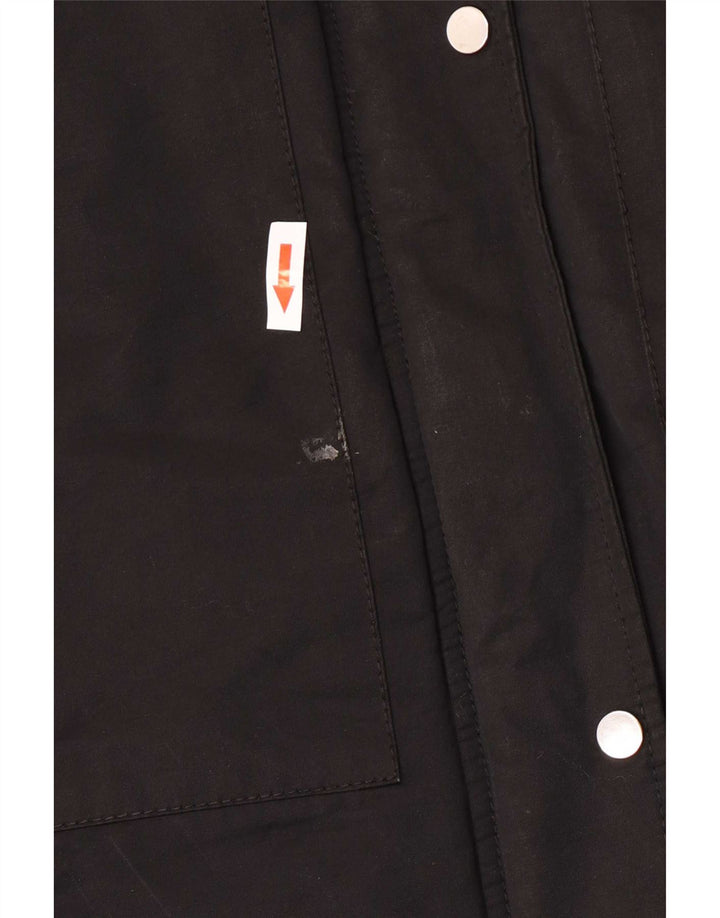Giacca Parka con cappuccio da donna Zara UK 14 cotone nero medio
