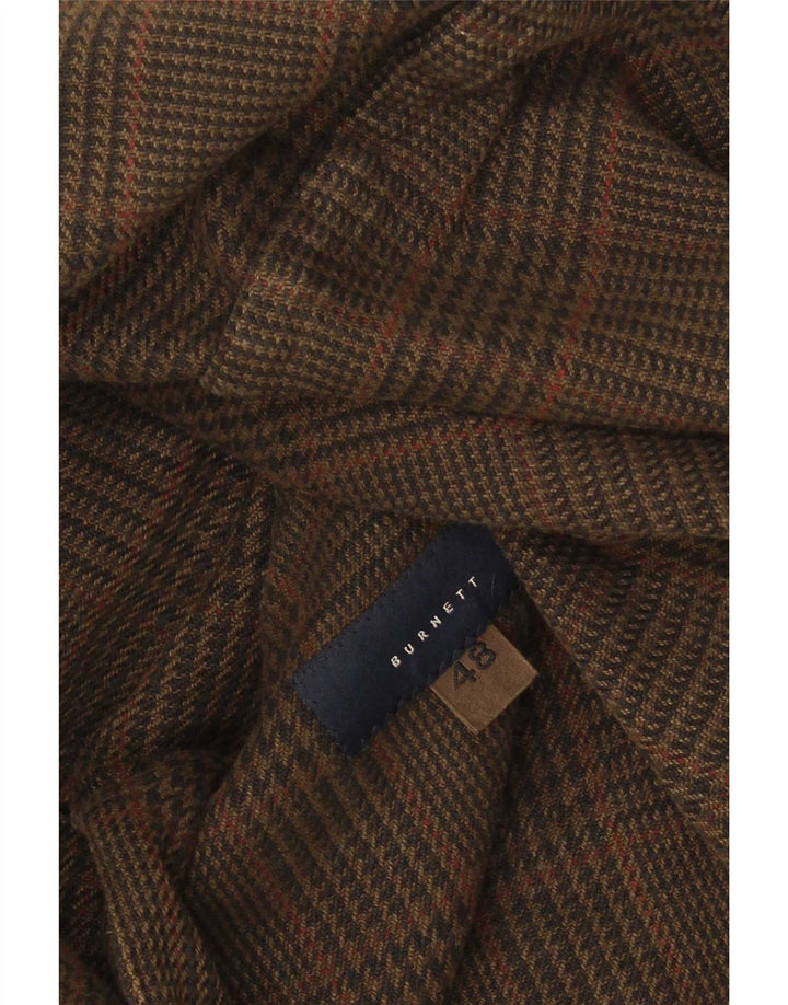 vintage Homme 3 Bouton Blazer Veste IT 48 Medium Brown Check