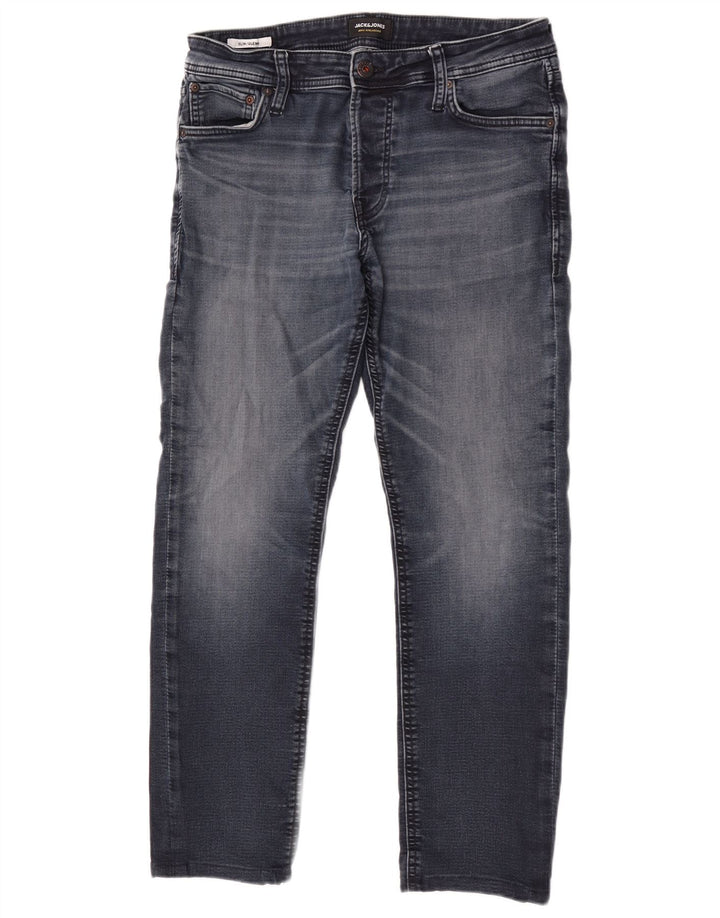 Jack & Jones Mens GLENN Slim Jeans  W33 L30 Blue Cotton
