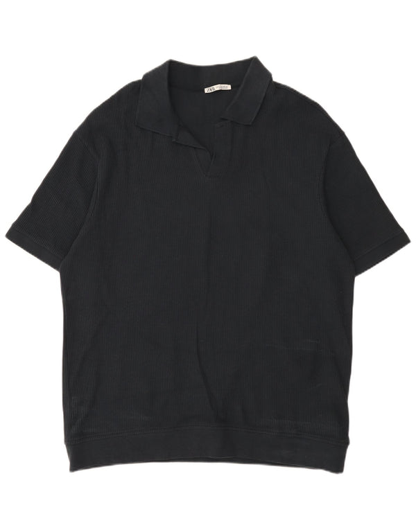 Camisa polo masculina Zara XL algodão preto