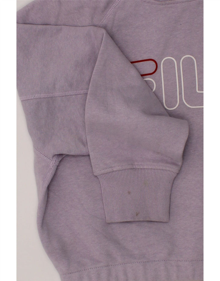 FILA Girls Graphic Crop Hoodie Jumper 9-10 Years Purple Cotton Vintage Fila and Second-Hand Fila from Messina Hembry 