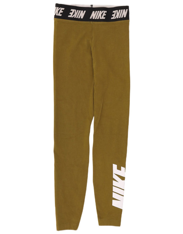 Nike Womens Graphic Leggings UK 4 XS Grün Baumwolle Sport