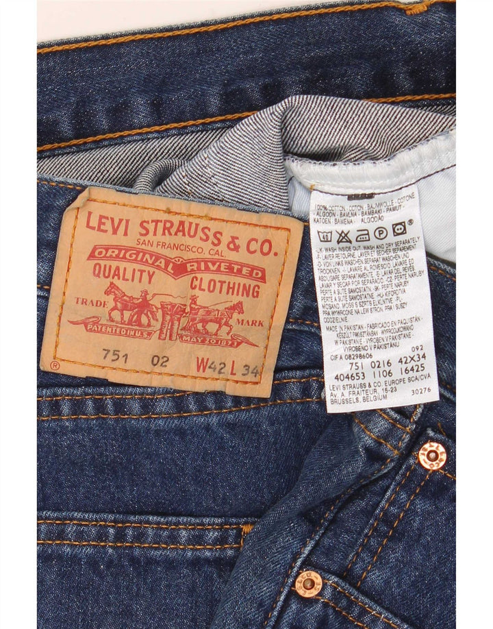 Мужские прямые джинсы Levi's 751 W42 L34 синие, хлопок