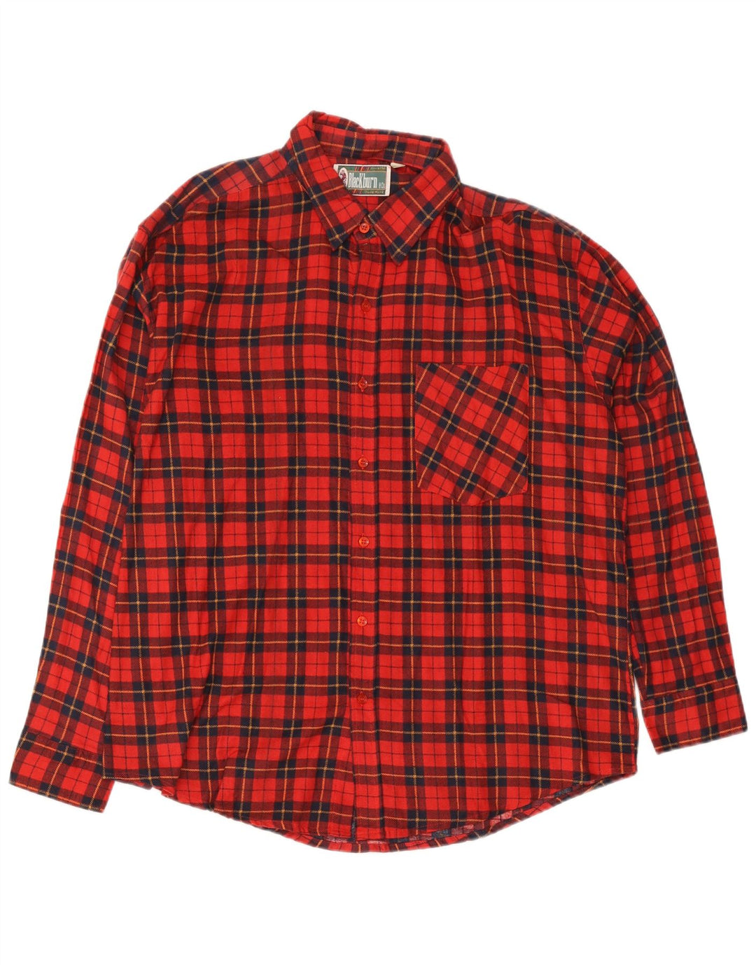 Vintage Mens Flannel Shirt 2XL Red Check Cotton