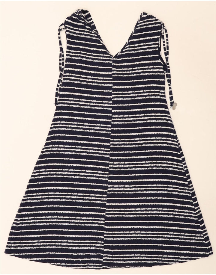 Marks & Spencer Womens A-Line Dress UK 10 Small Navy Blue Striped