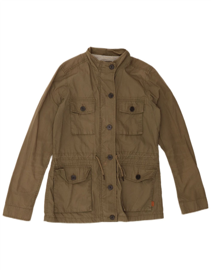 FAT FACE Womens Utility Jacket UK 10 Small Khaki Cotton