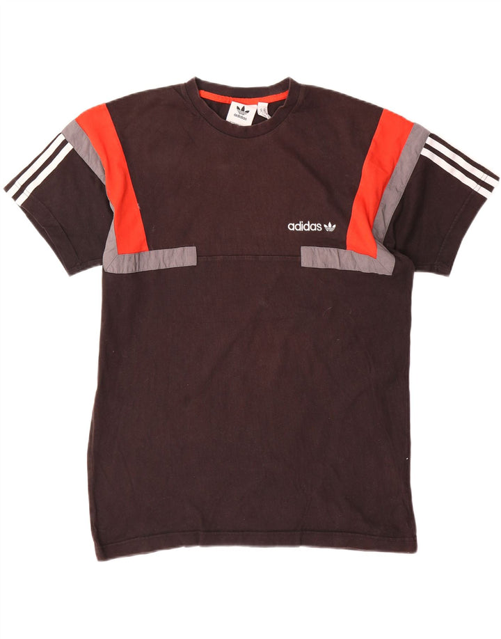 Adidas Mens T-Shirt Top Medium Black Colourblock Cotton