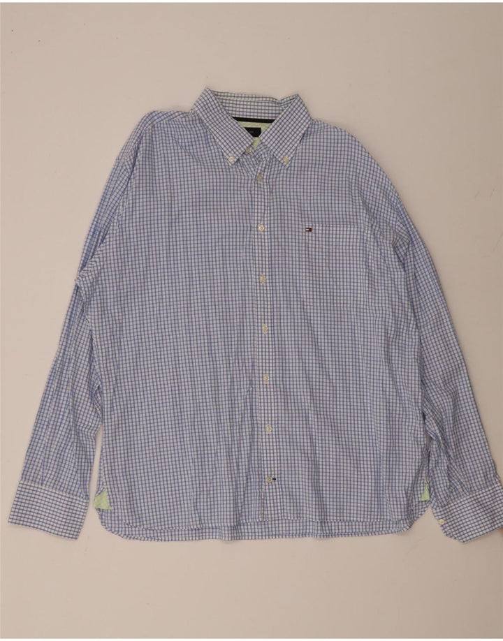 Tommy Hilfiger Mens Shirt 2XL Blue Check Cotton