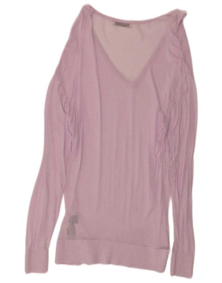 Zara Womens See Through Blouse Top UK 10 Small Pink Viscose