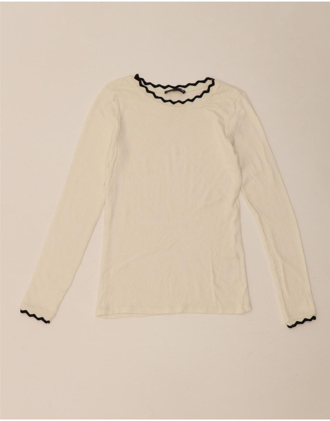 Top corto da donna Zara a maniche lunghe UK 8 Small bianco