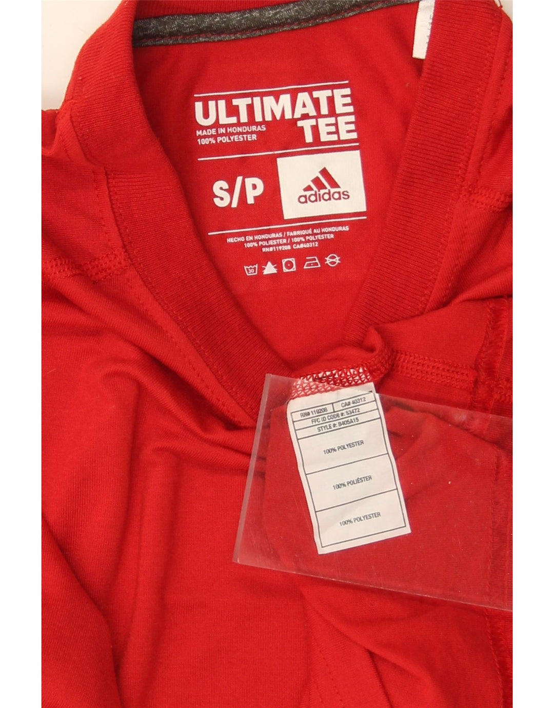 ADIDAS Mens T-Shirt Top Small Red Polyester