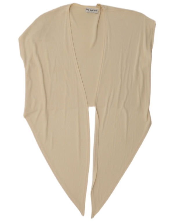 Vintage Damen Ärmelloses Bolero Top UK 16 Large Off White