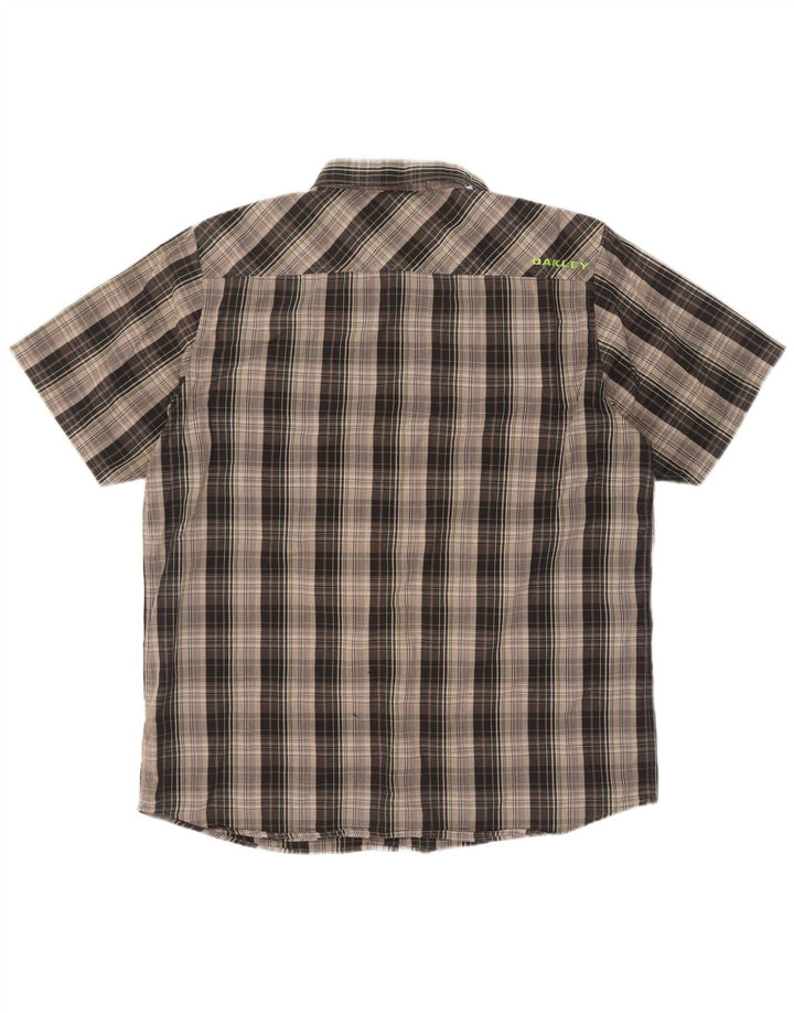 Camicia a maniche corte da uomo Oakley XL a quadri grigi