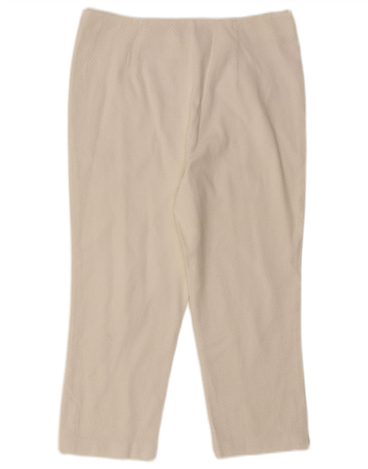 Luisa Spagnoli Womens Capri Trousers IT 44 Medium W30 L21 White Cotton