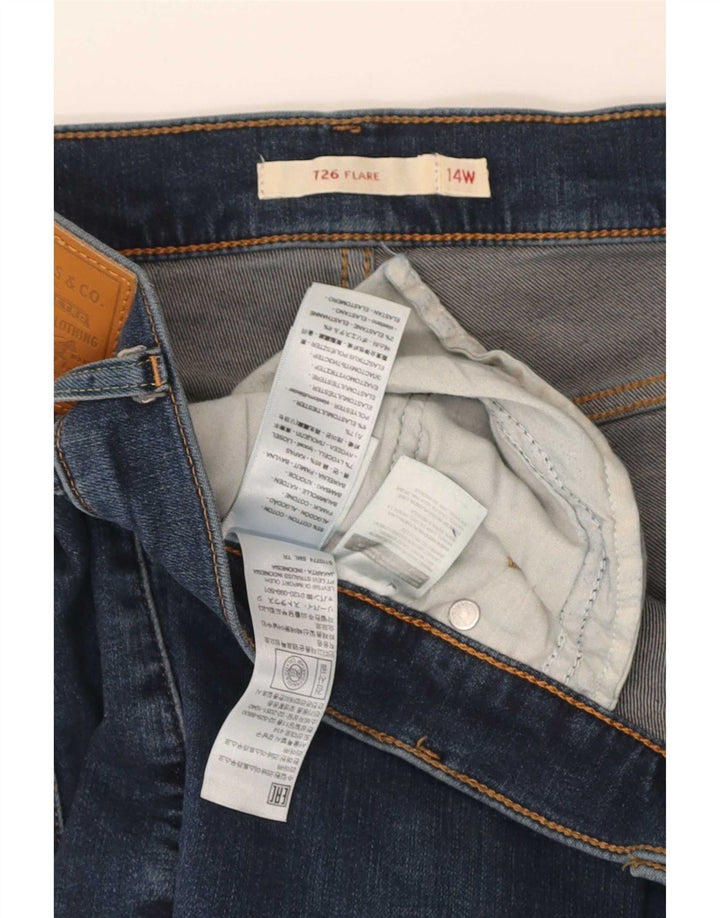 Levi's Womens 726 Flared Jeans US 14 XL W36 L33 Blue Cotton