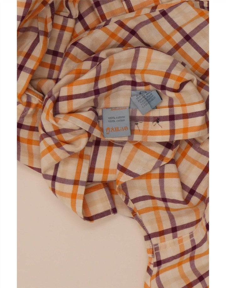 Harmont & Blaine Mens Shirt Large Orange Check Cotton