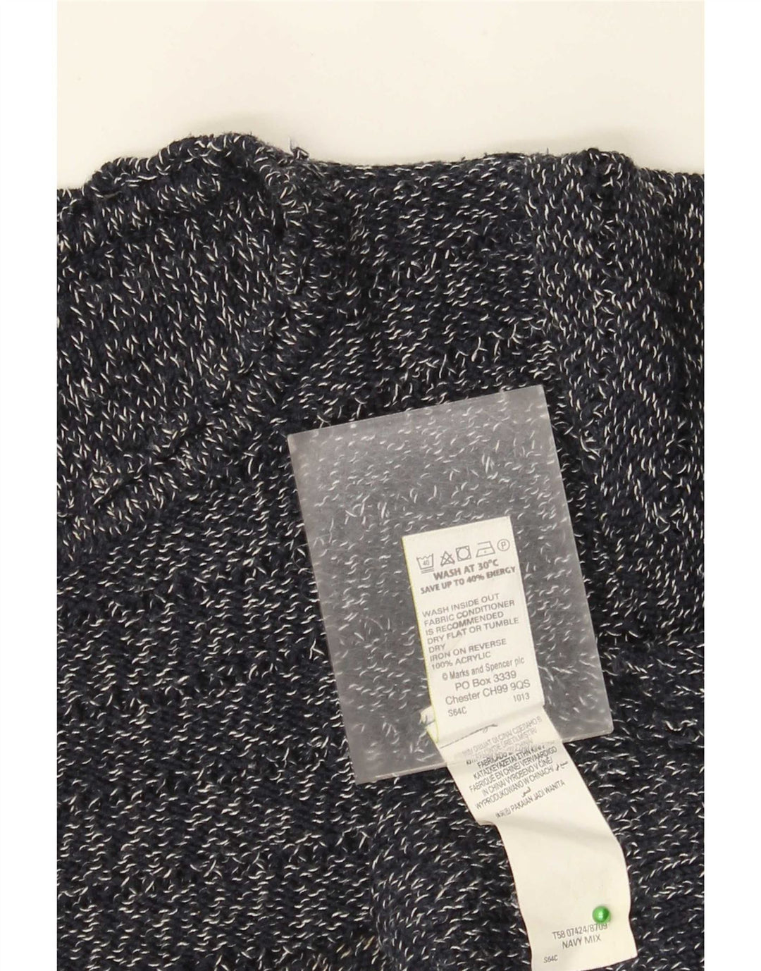 Marks & Spencer Womens Boat Neck Jumper Sweater UK 12 Medium Navy Blue